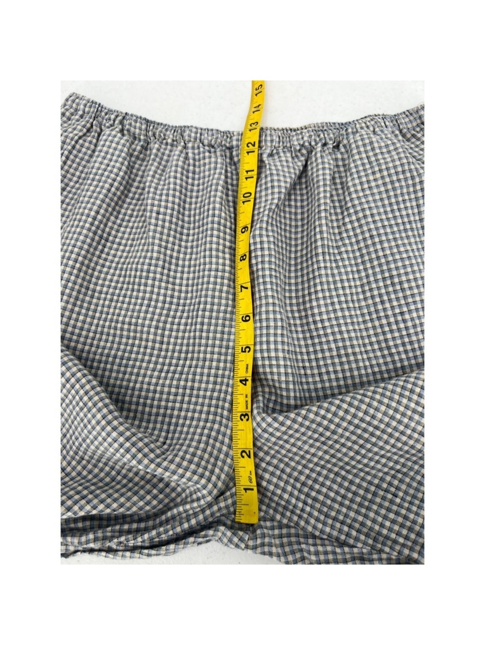 Deiji Studios Linen Ease Trouser in Field Check Large - Picture 9 of 15